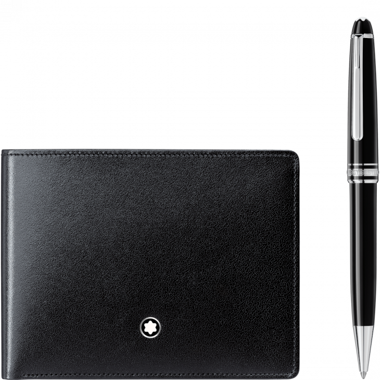 Coffret avec stylo bille Meisterstück Platiné Classique et portefeuille 6cc Meisterstück